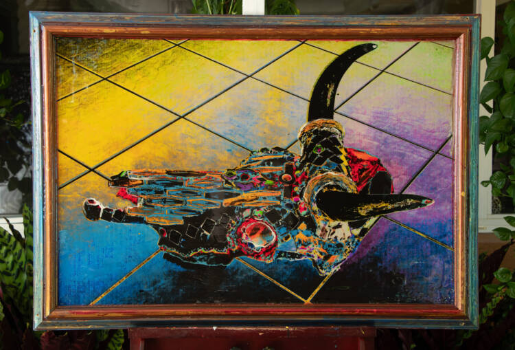 SKULL ON KITCHEN FLOOR